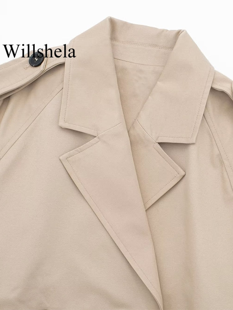 Belt Cropped Trench Jacket