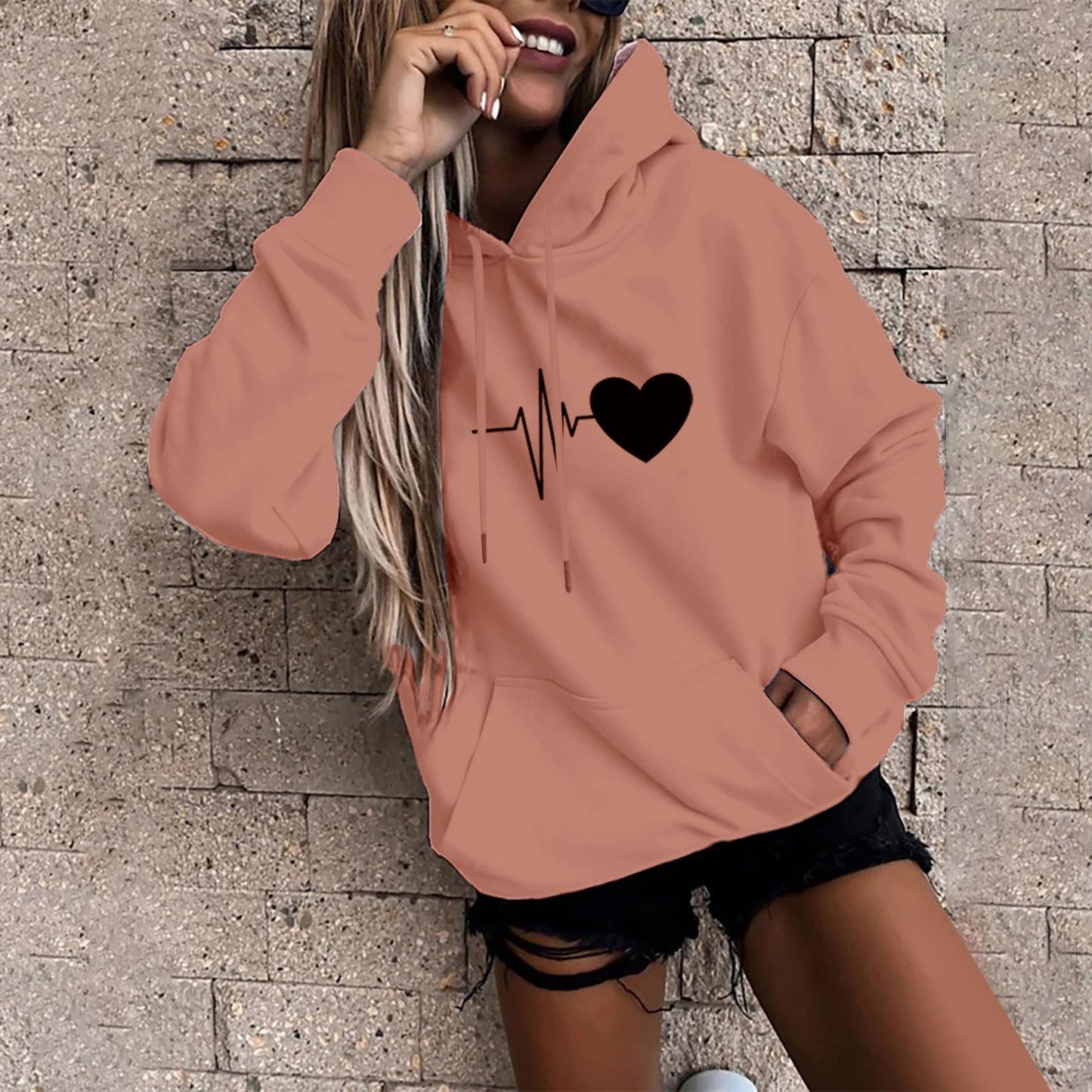 Casual Loose Hooded Sweatshirt