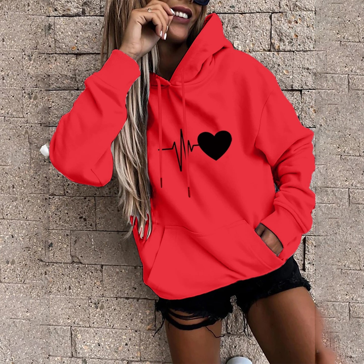 Casual Loose Hooded Sweatshirt