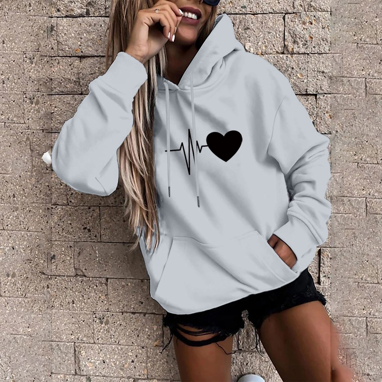 Casual Loose Hooded Sweatshirt