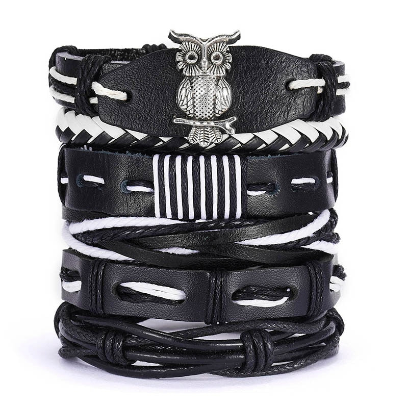 Men Leather Braid Bracelets