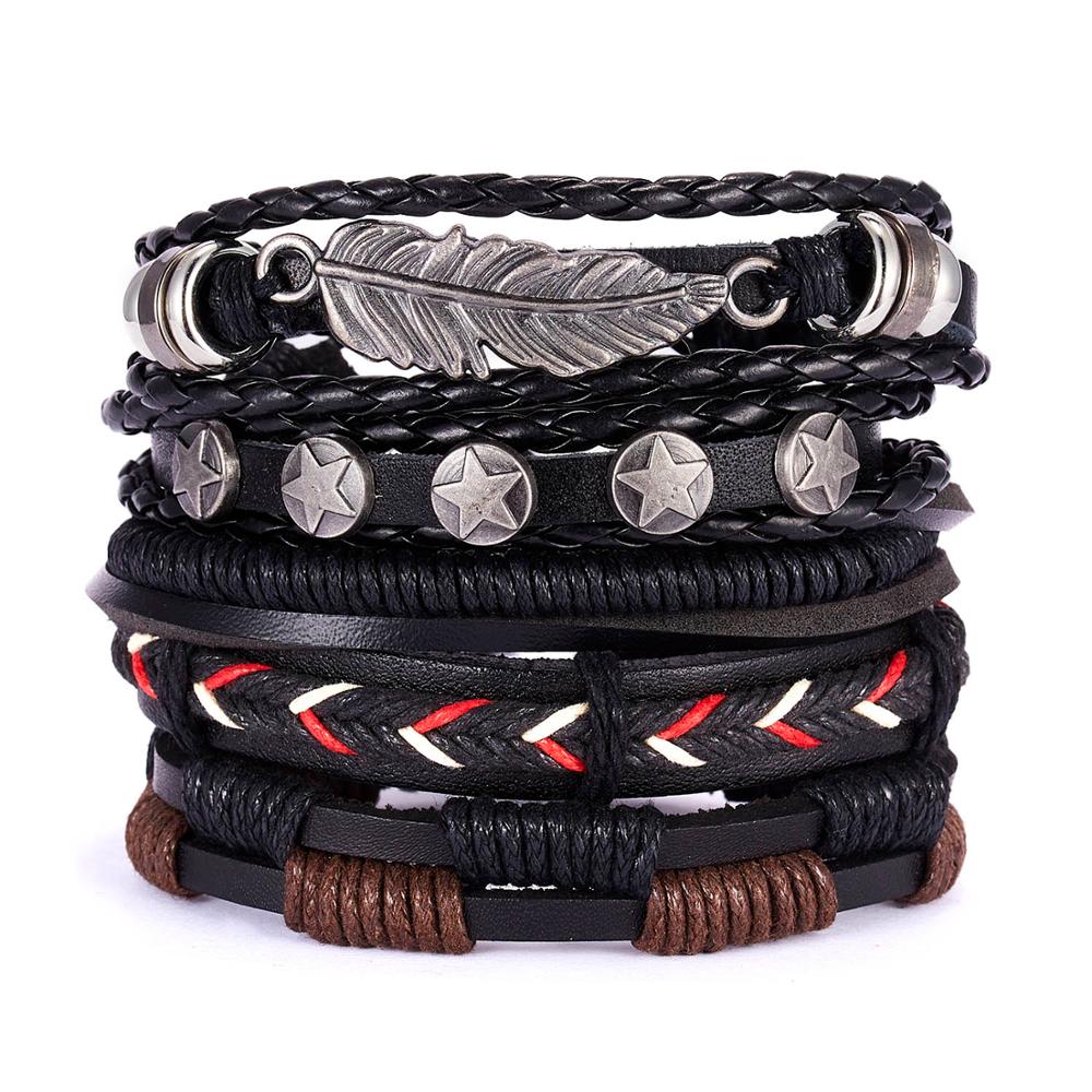 Men Leather Braid Bracelets