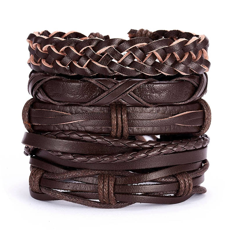 Men Leather Braid Bracelets