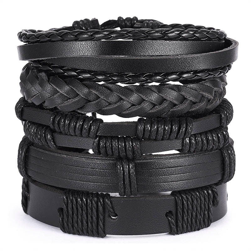 Men Leather Braid Bracelets